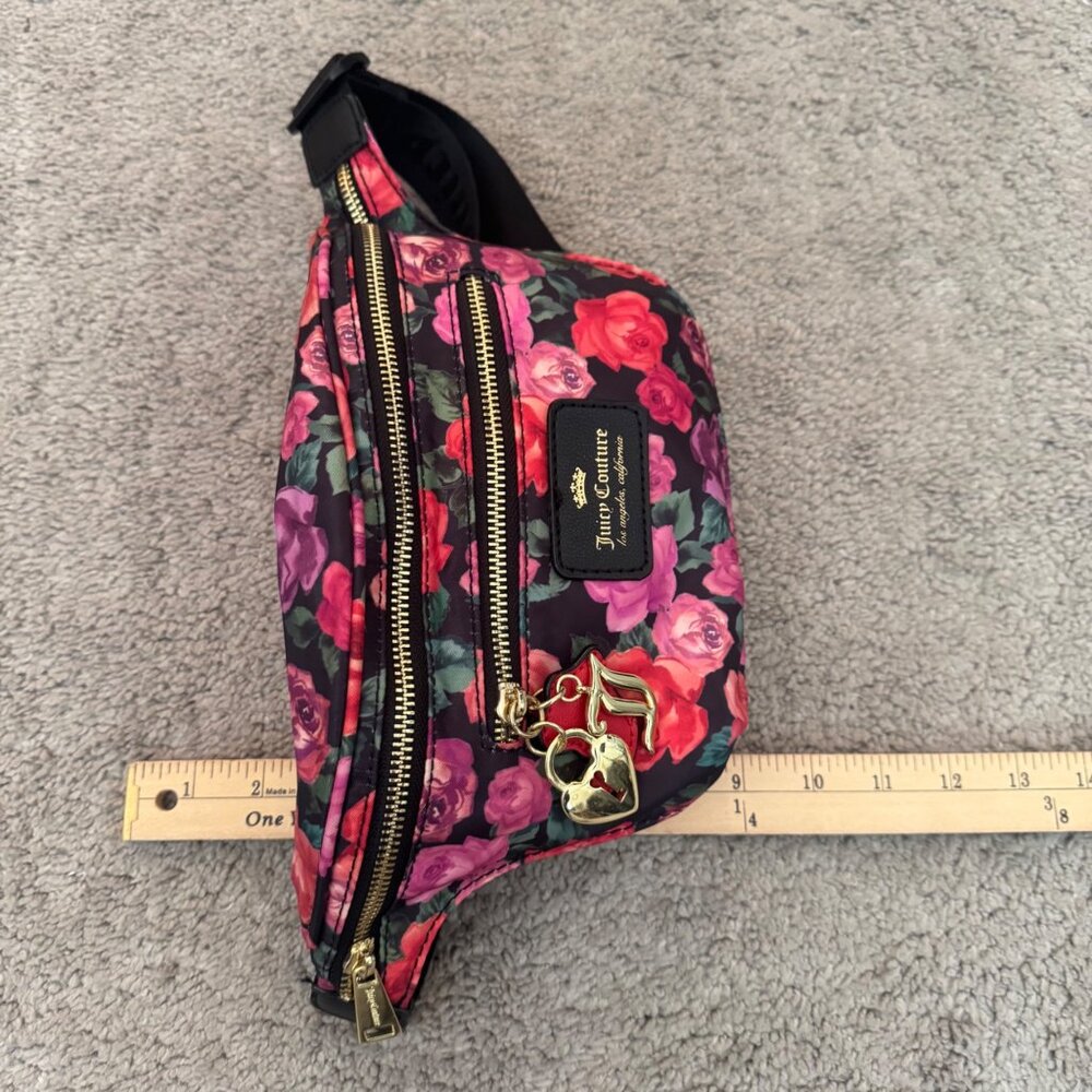 Juicy Couture Fanny Pack Floral Pink Belt Bag Charms - Picture 7 of 12